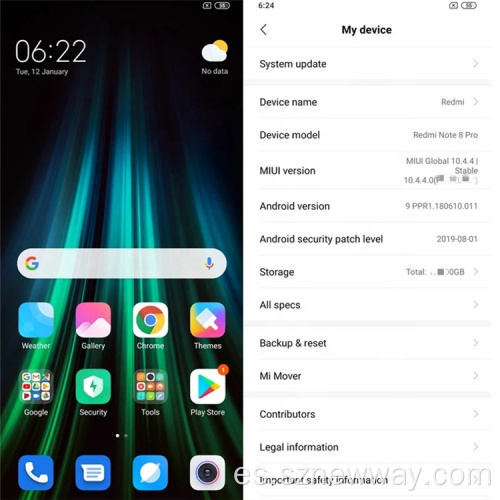 Nota 8 del teléfono inteligente Xiaomi Redmi